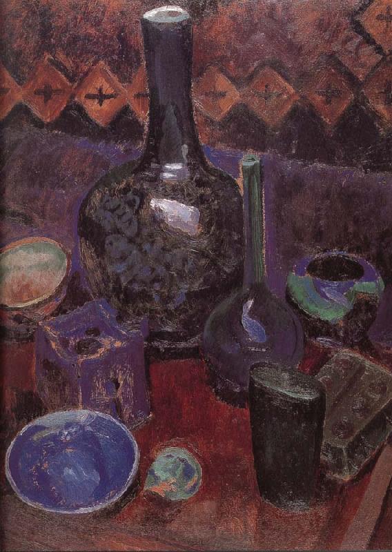 Delaunay, Robert Still life bottle and object Norge oil painting art